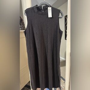 Eileen Fisher Charcoal Sleeveless Midi Dress